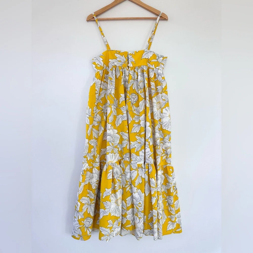 NEW Zara Yellow Summer Midi Dress w/ spaghetti straps - Picture 8 of 12